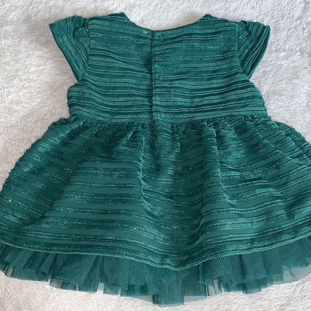 Cat & Jack Emerald Green Dress 6-9M EUC Short Sleeves